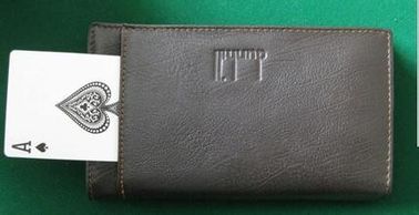 Black Leather Man Style Wallet Poker Cheat Device , Poker Cheat Tools